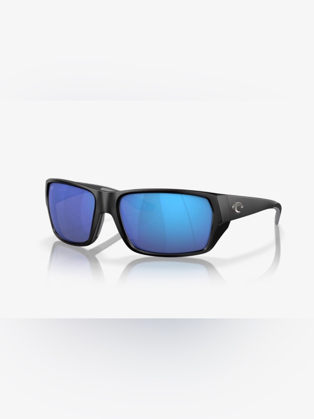 Costa Men’s Polarized Sunglasses in Black Frame with Blue Mirror Lenses